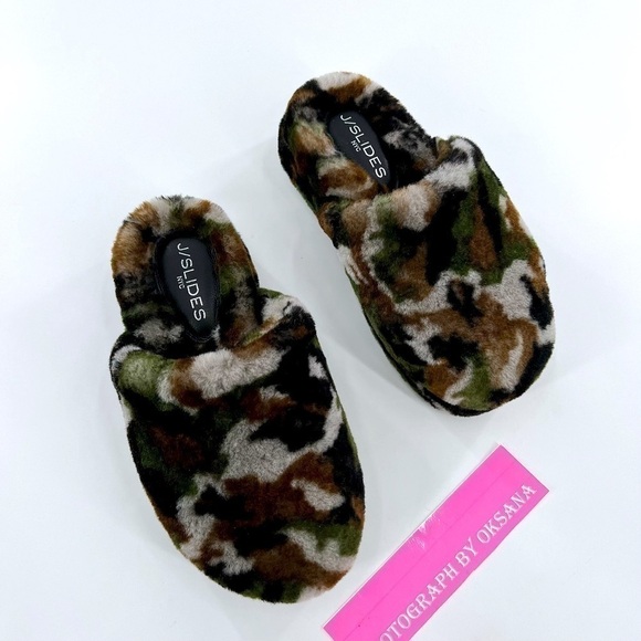 JSlides Sleek Genuine Shearling Platform Slipper size US 6 - Picture 10 of 13